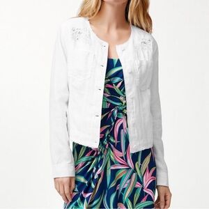 Two Palms Beach Blossom Linen Jacket Tommy Bahama Embroidery